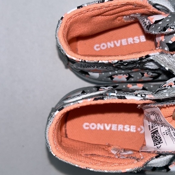 Converse CTAS 1V Penguin Tundra Print High Top Shoe infant size 3 - Picture 7 of 10
